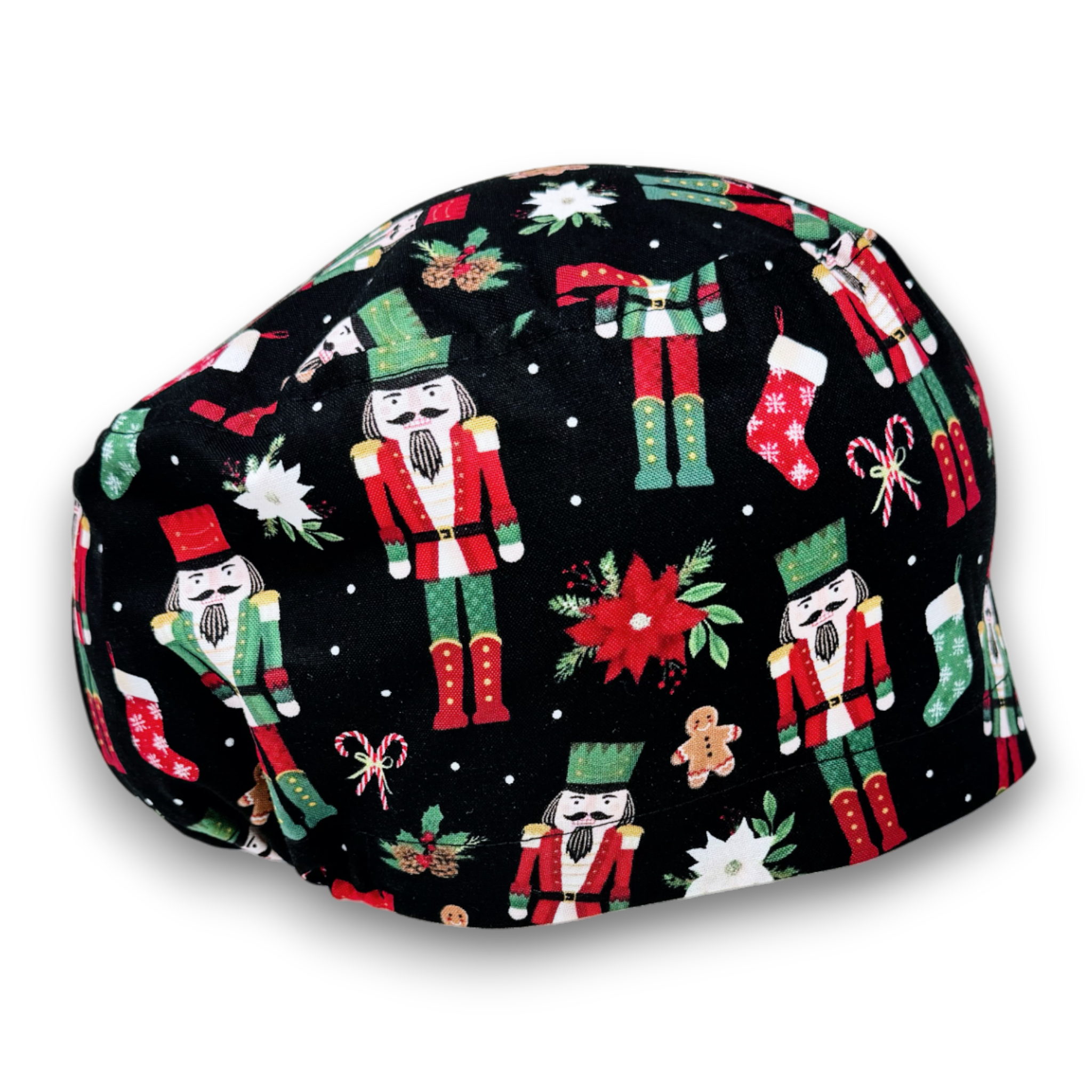 Christmas Nutcracker Euro Scrub Cap for Women with Satin Lined Option by Paradise Caps.