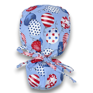 Balloon Ponytail scrub cap for women with satin lined option by Paradise Caps.