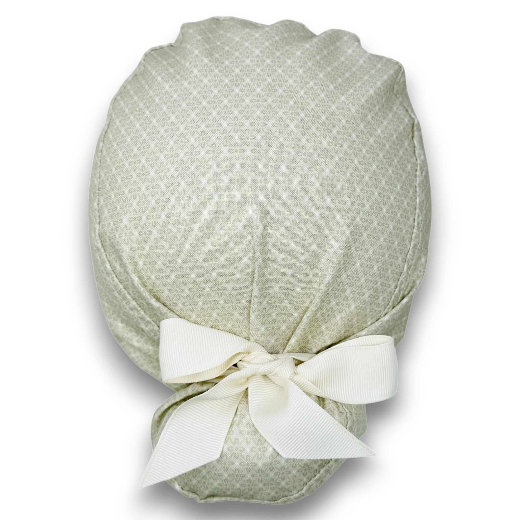 Beige Euro scrub cap with ties for Women by Paradise Caps. Euro PLUS style.