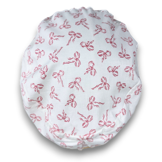 Pink Bows Euro Scrub Cap for Women with Satin Lined Option by Paradise Caps.