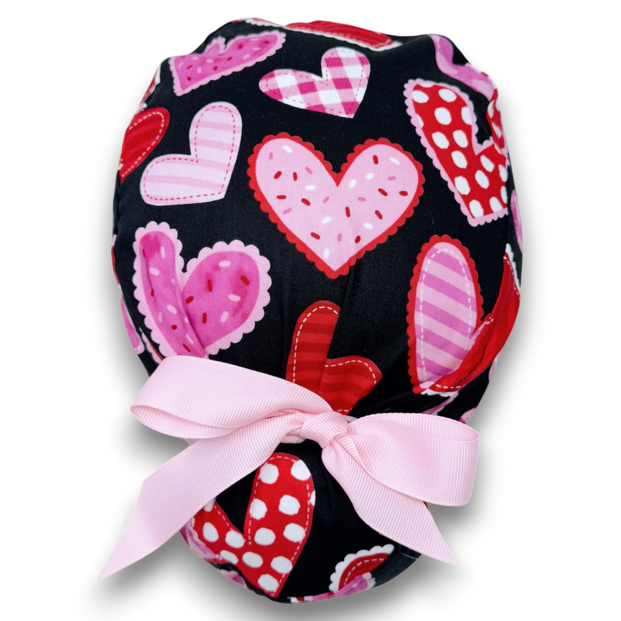 Valentine's day  Euro scrub cap with ties for Women by Paradise Caps. Euro PLUS style.