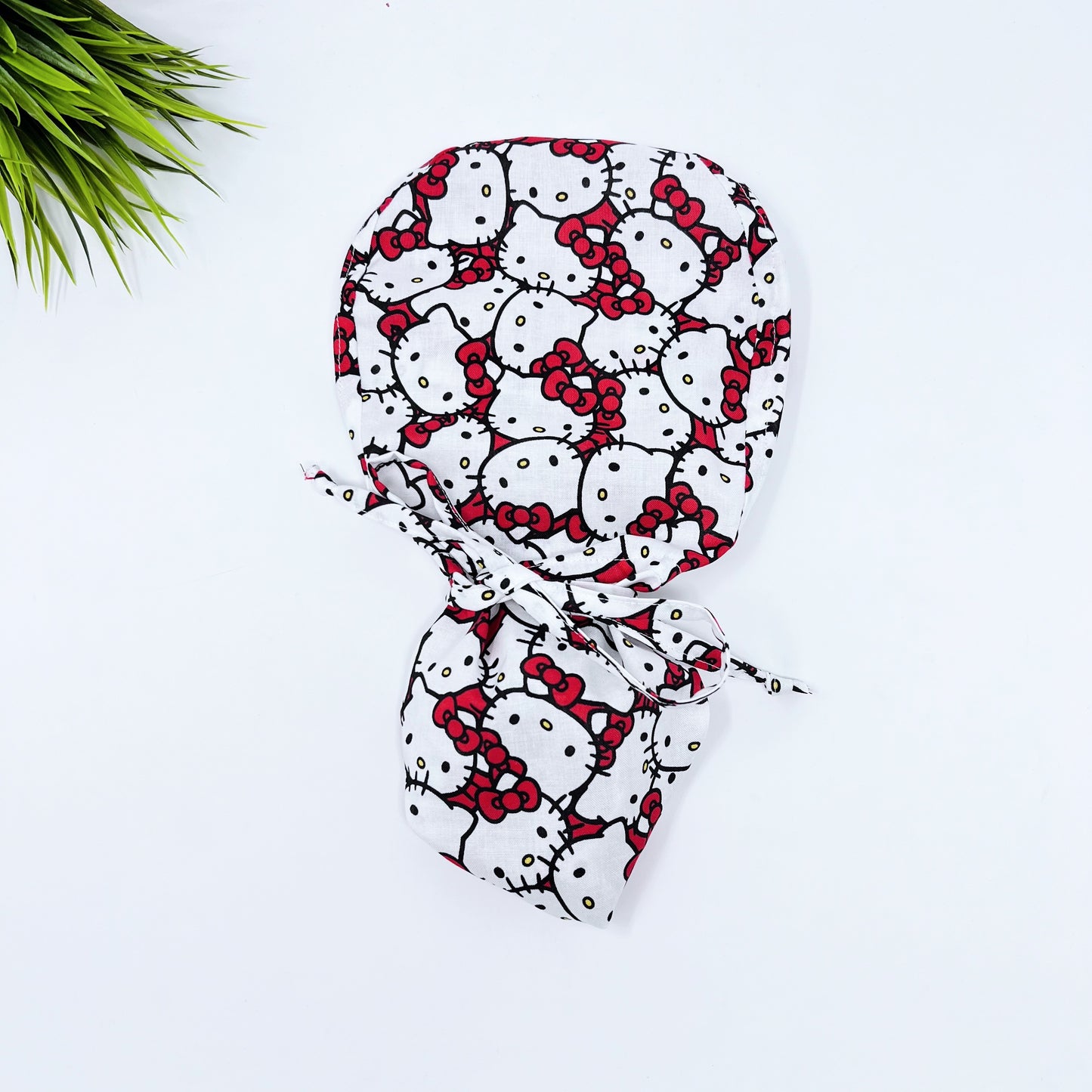 Hello Kitty scrub cap, ponytail scrub cap