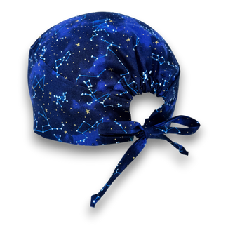 Constellation Men's Skull tie-back style surgical scrub cap for men by Paradise Caps.