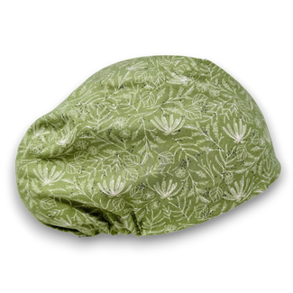 Green Floral Euro Scrub Cap for Women with Satin Lined Option by Paradise Caps.