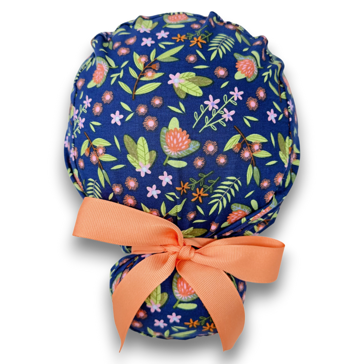 Floral Euro scrub cap with ties for Women by Paradise Caps. Euro PLUS ...