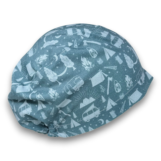 Euro scrub cap for women. Midnight Camp European satin lined surgical hat by Paradise Caps.
