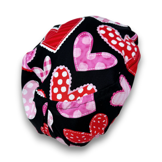 Valentine's day Euro Scrub Cap for Women with Satin Lined Option by Paradise Caps.