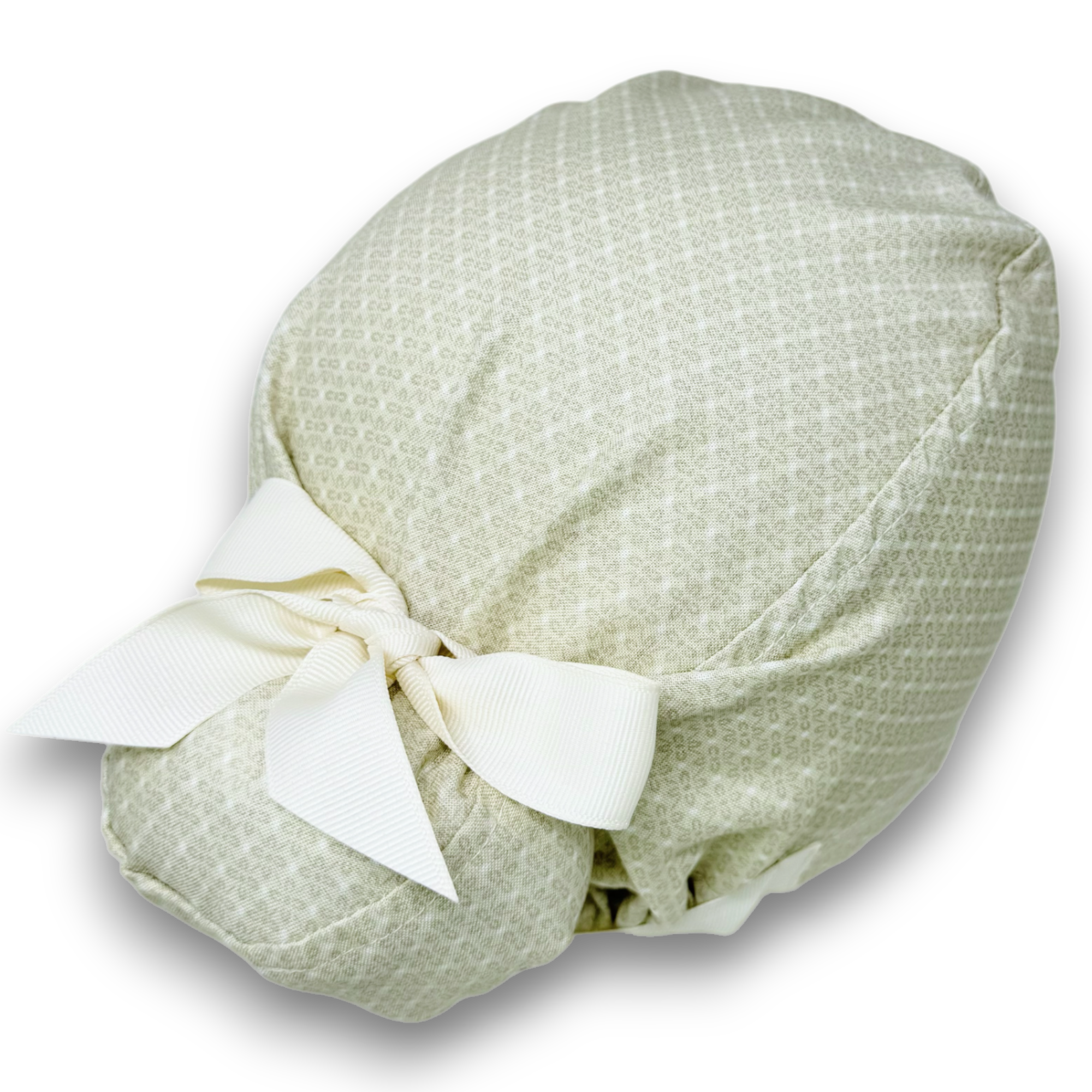 Beige Euro scrub cap with ties for Women by Paradise Caps. Euro PLUS style.