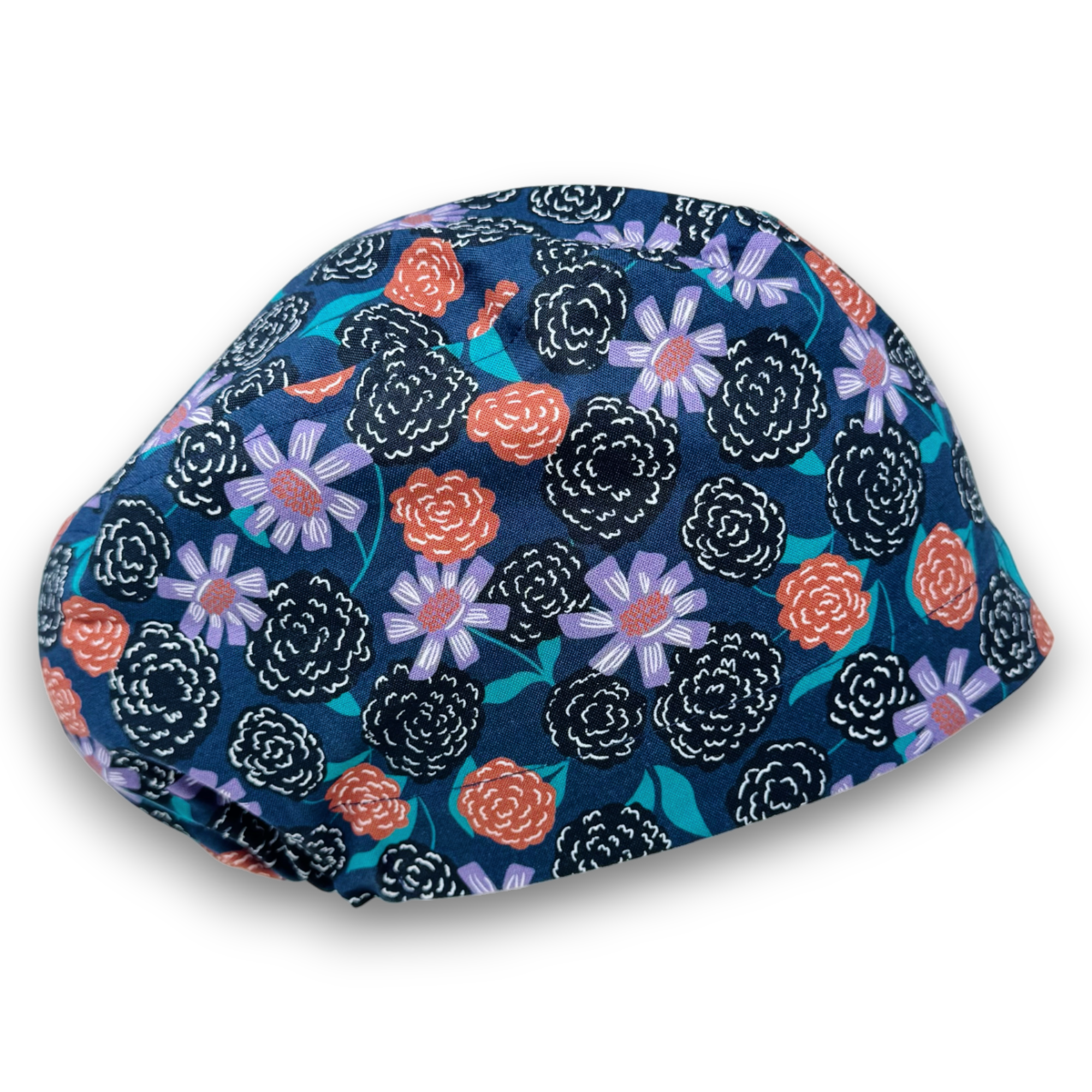 Flower Euro Scrub Cap for Women with Satin Lined Option by Paradise Caps.