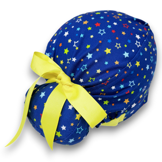 Star Euro scrub cap with ties for Women by Paradise Caps. Euro PLUS style.