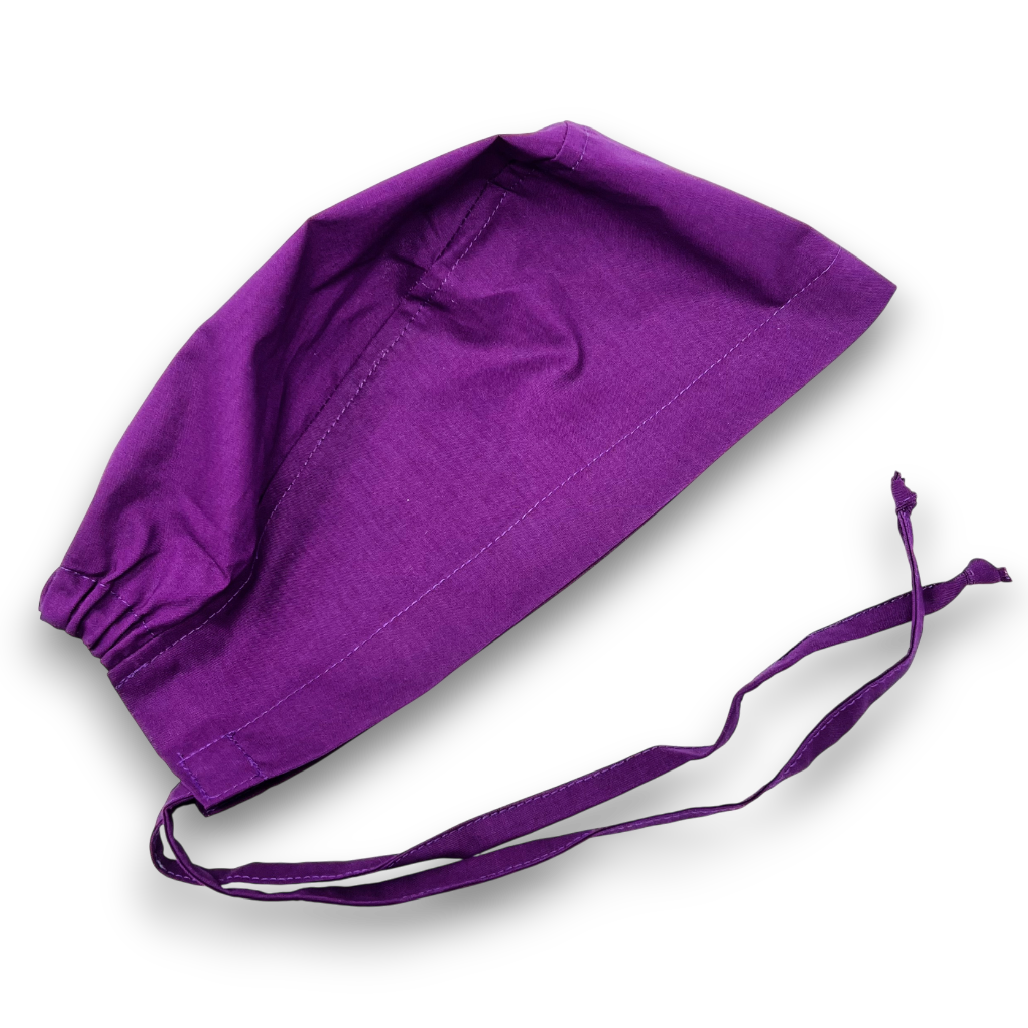 Violet solid Skull tie-back style surgical scrub cap for men by Paradise Caps.