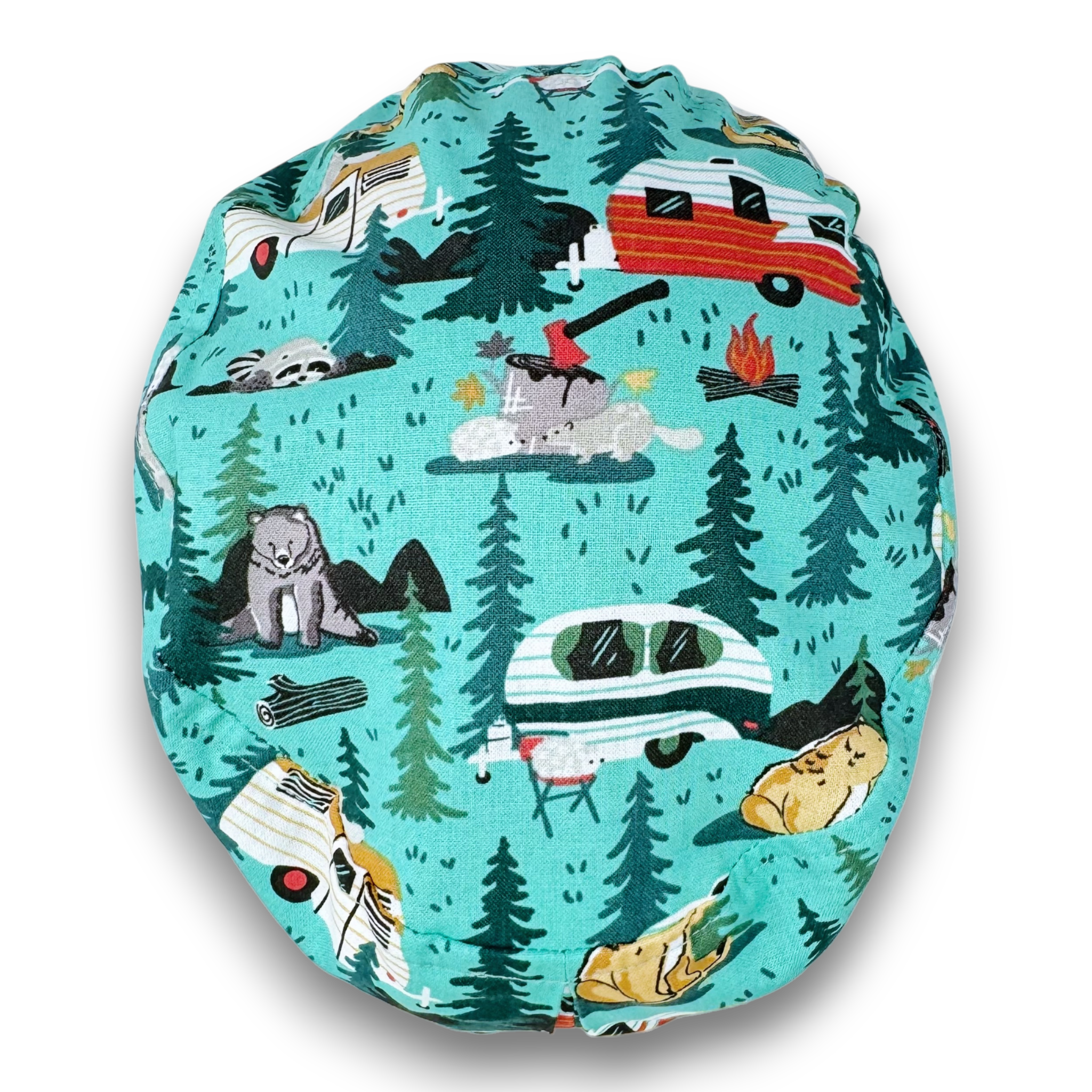 Forest Camping Euro Scrub Cap for Women with Satin Lined Option by Paradise Caps.