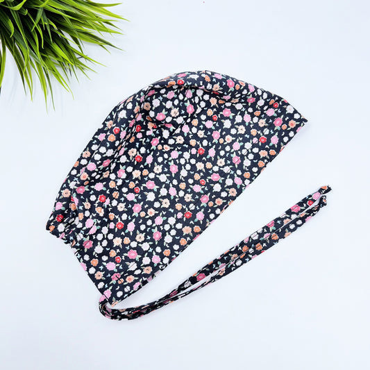 Flowerbed regular surgical cap. Scrub caps for women and men.