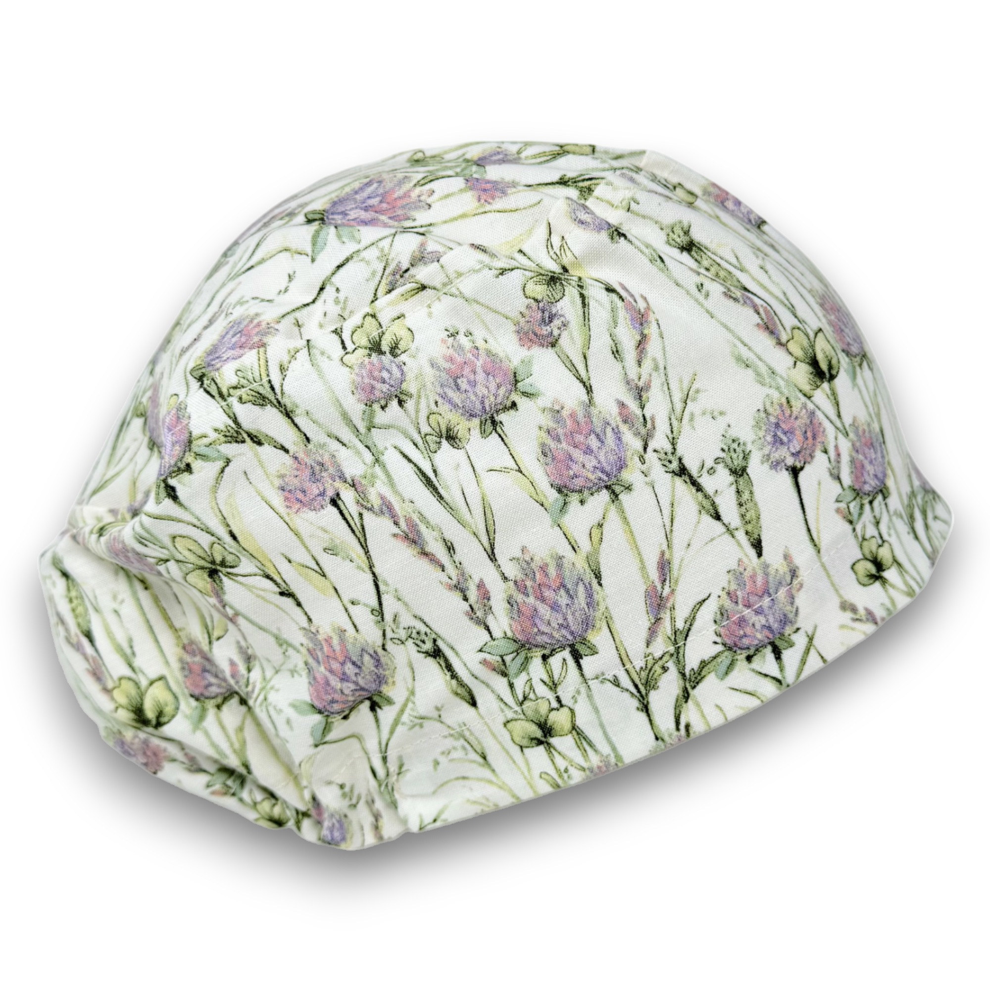Clover Meadow Euro scrub cap for women with satin lined option by Paradise Caps.