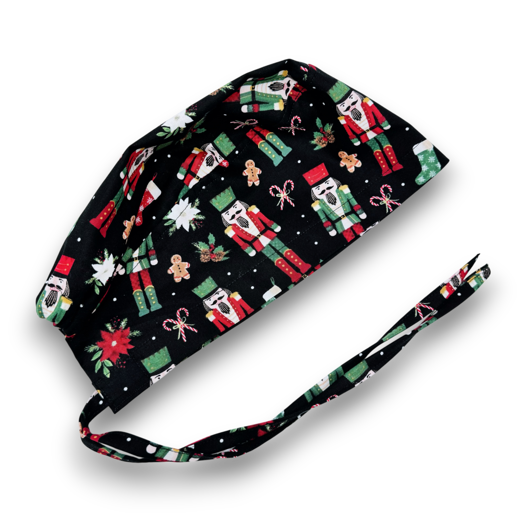 Christmas Nutcracker Skull tie-back style surgical scrub cap for men by Paradise Caps.