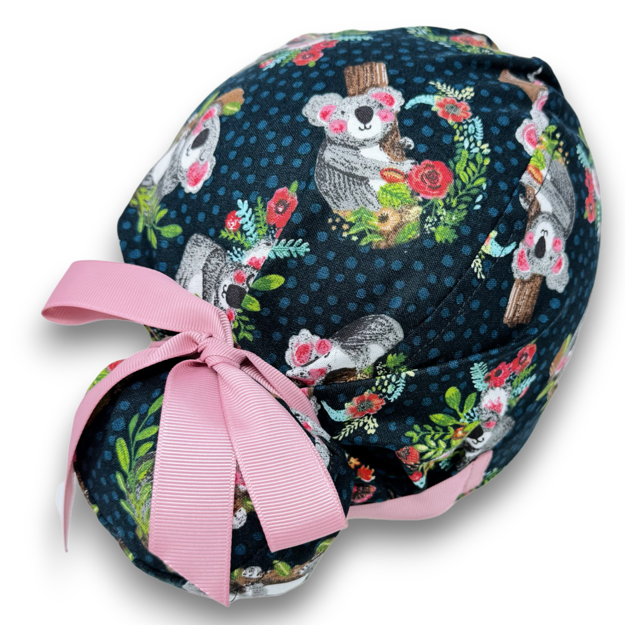 Koala Euro scrub cap with ties for Women by Paradise Caps. Euro PLUS style.