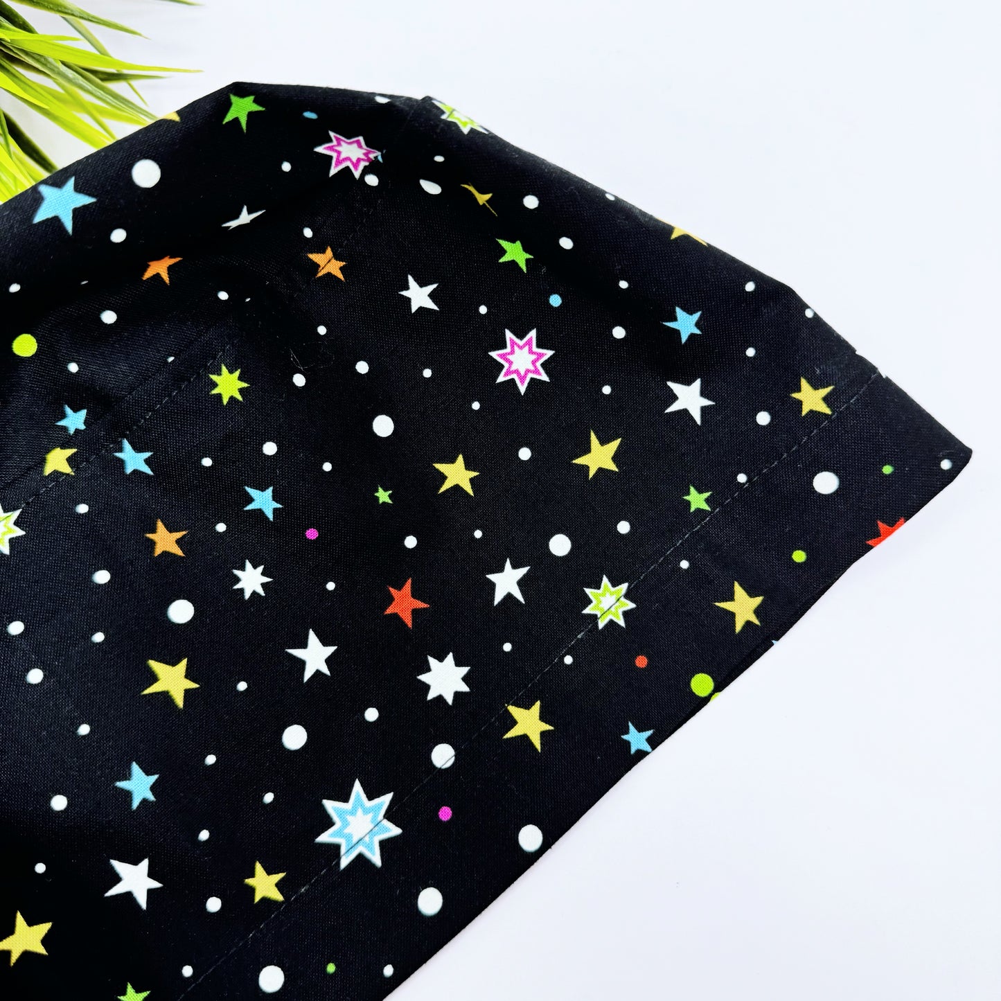 Star Gazing Euro Scrub Cap for Women, Surgical cap Satin Lined Option