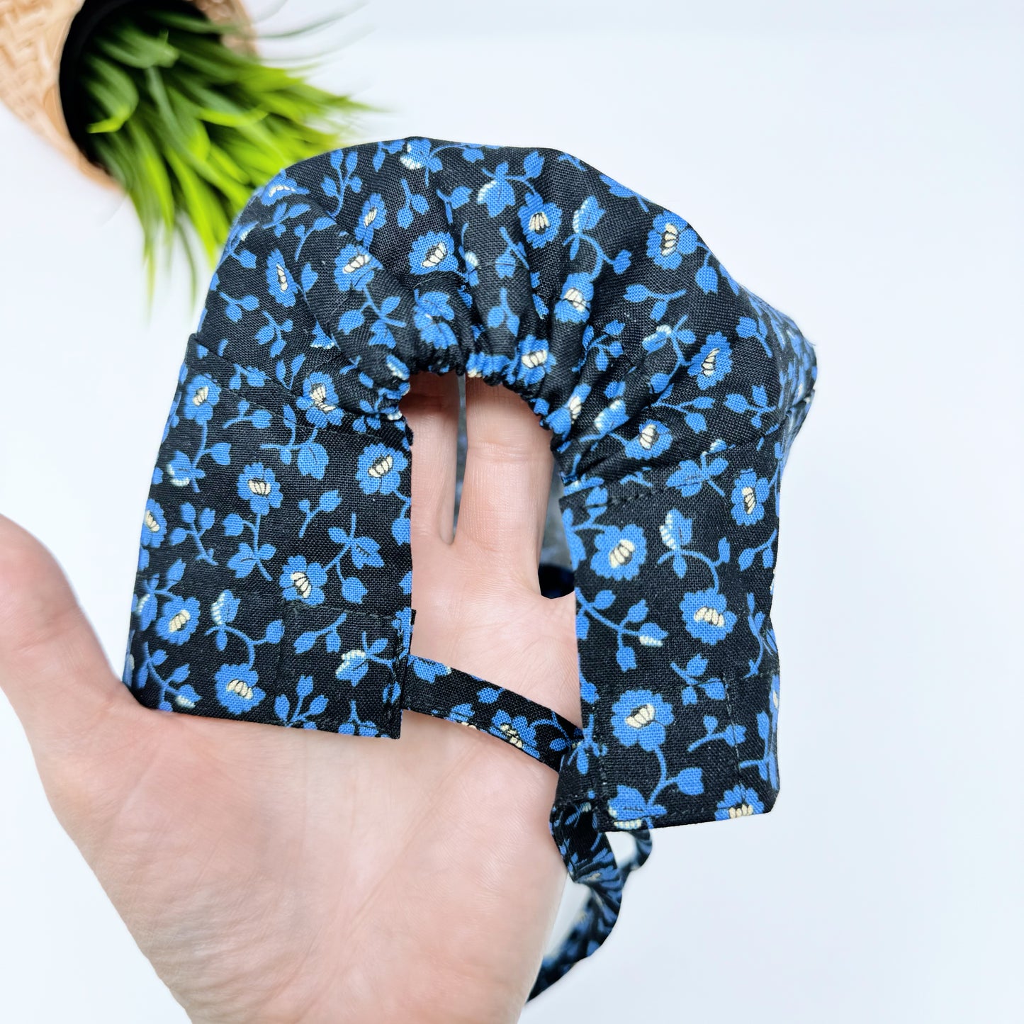 Blue Flower regular surgical cap. Scrub caps for women and men.