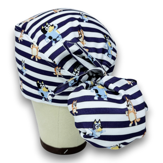 Funny Ponytail scrub cap for women with satin lined option by Paradise Caps.