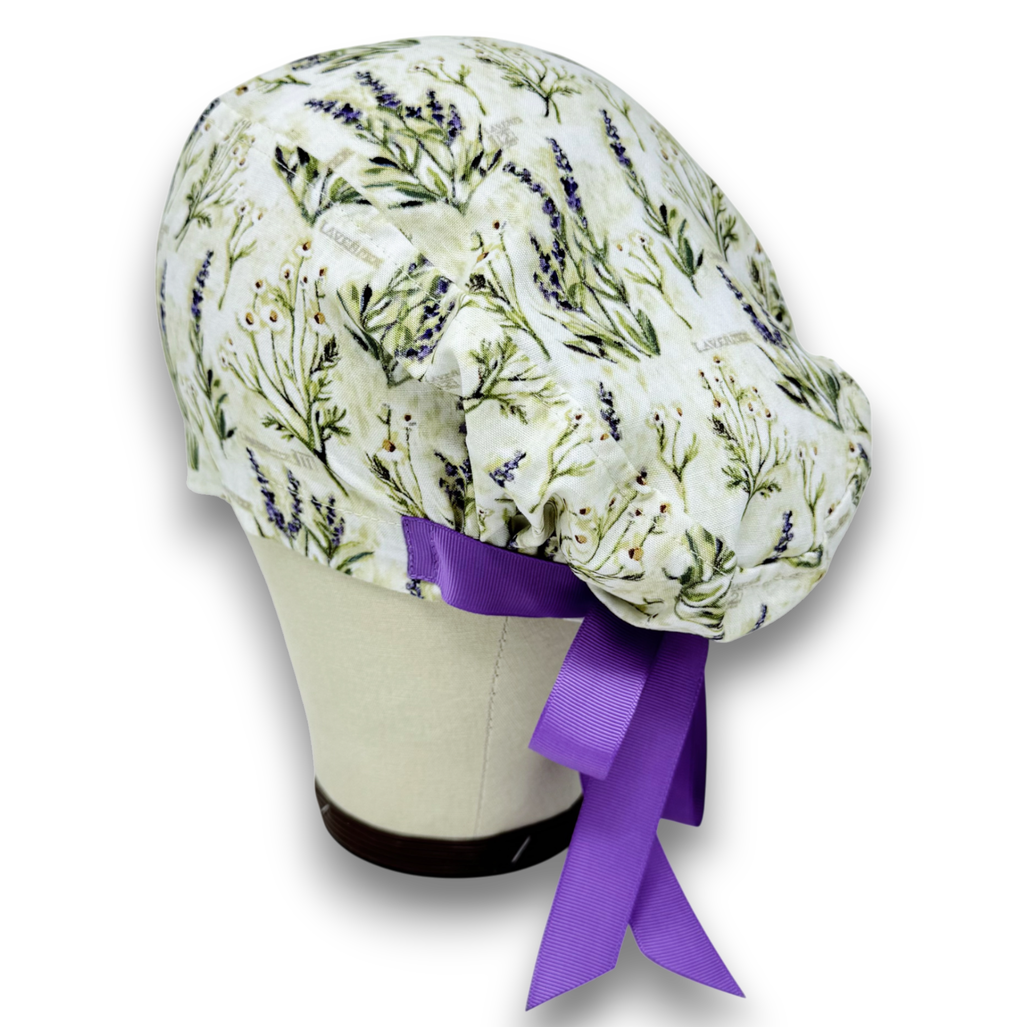 Lavender Euro scrub cap with ties for Women by Paradise Caps. Euro PLUS style.