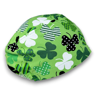 St. Patricks Day Euro Scrub Cap for Women with Satin Lined Option by Paradise Caps.