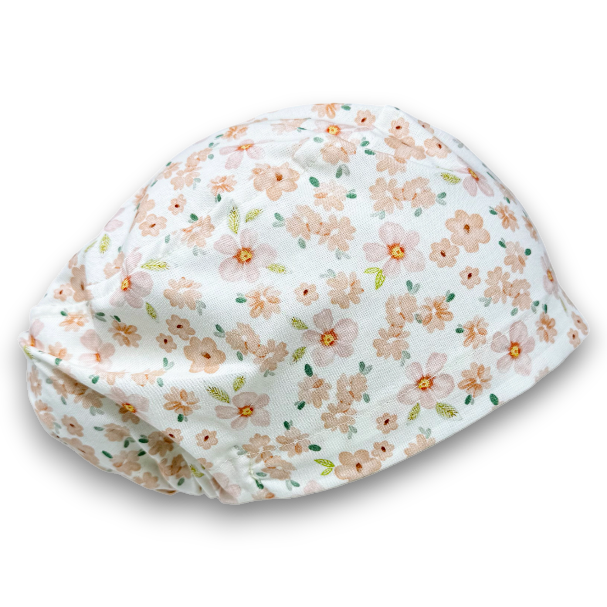 Flower Euro Scrub Cap for Women with Satin Lined Option by Paradise Caps.