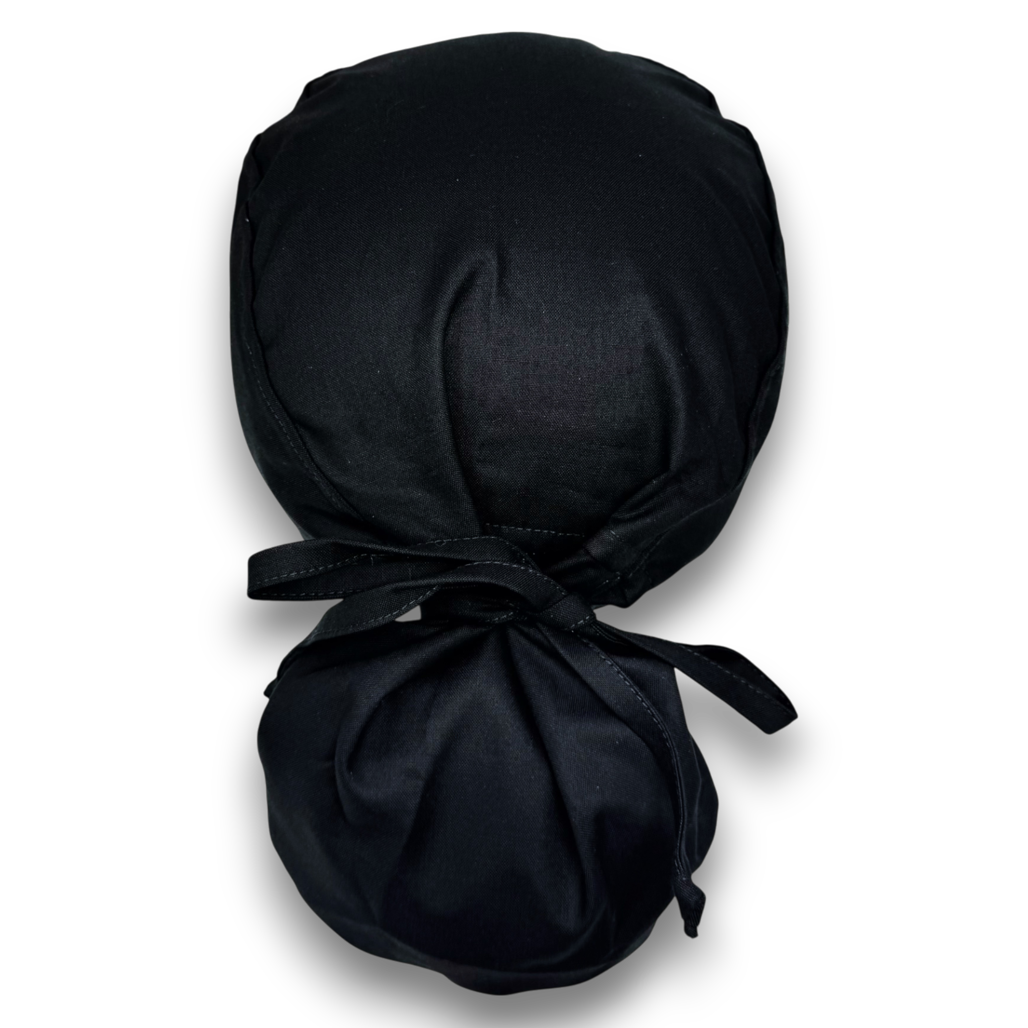 Black Ponytail scrub cap for women with satin lined option by Paradise Caps.