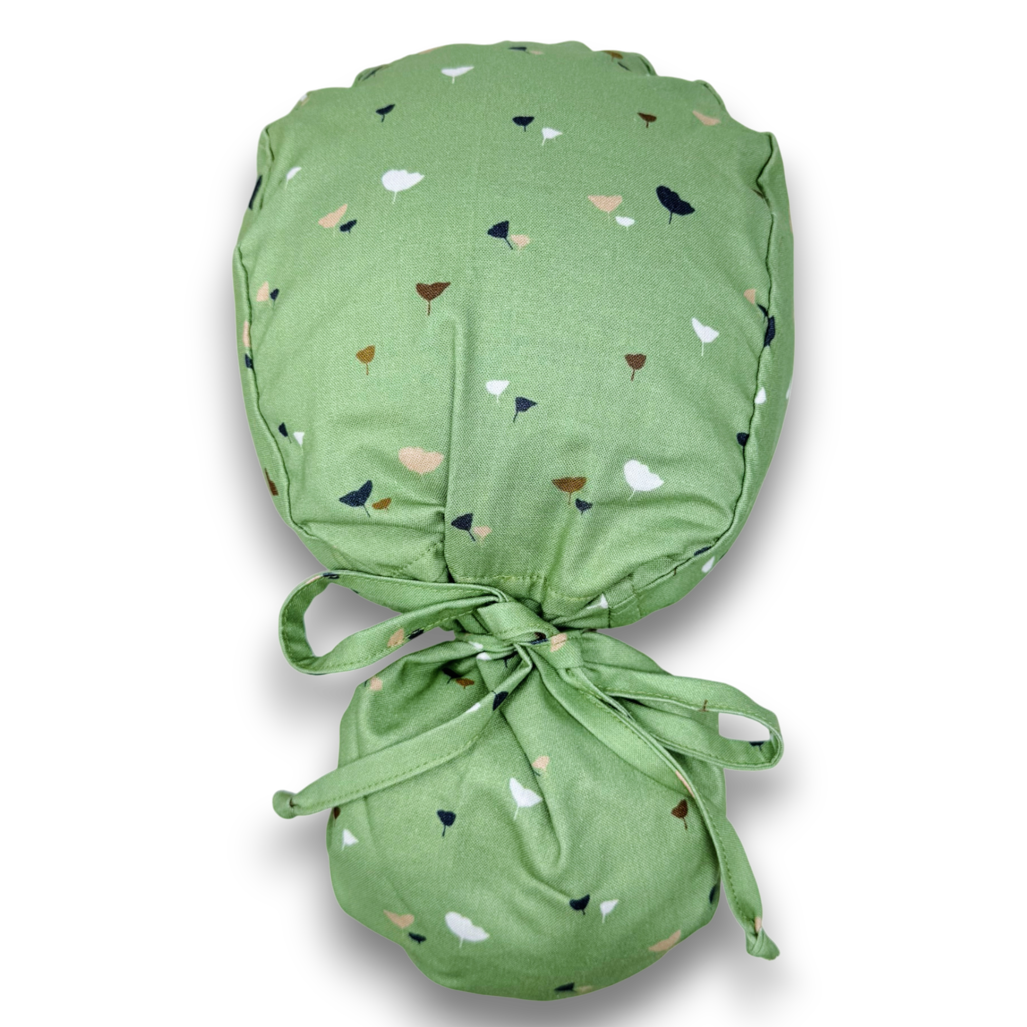 Ginko Ponytail scrub cap, Surgical cap women. Satin Lined Option Surgical cap with ponytail.