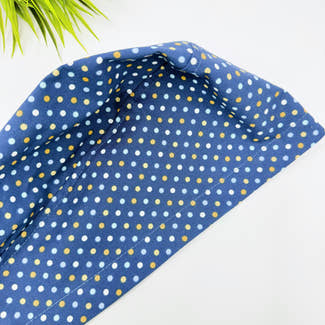 Navy Polka Dot Euro Scrub Cap for Women with Satin Lined Option by Paradise Caps.