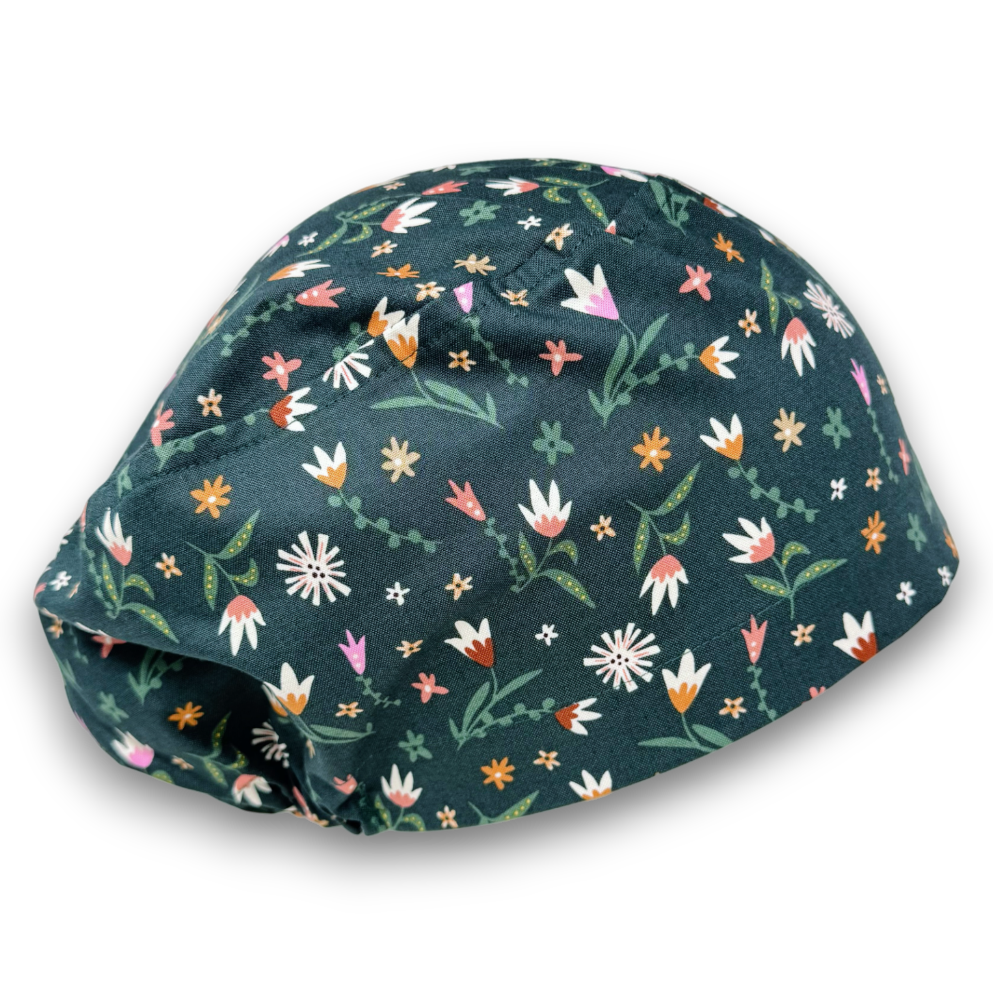 Flowers Euro Scrub Cap for Women with Satin Lined Option by Paradise Caps.