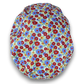 Summer Meadow Euro Scrub Cap for Women with Satin Lined Option by Paradise Caps.