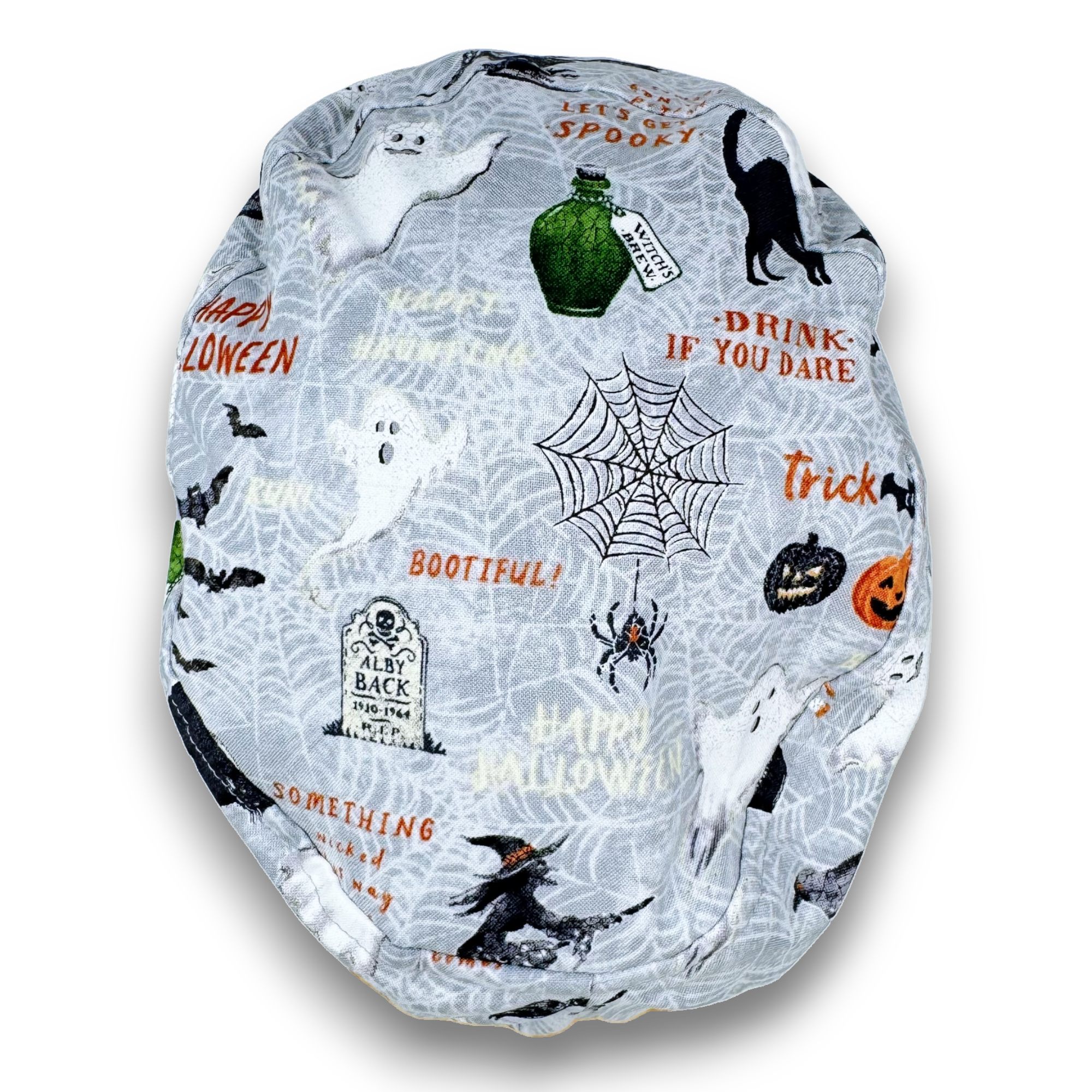 Spooky Night Euro Scrub Cap for Women with Satin Lined Option by Paradise Caps.