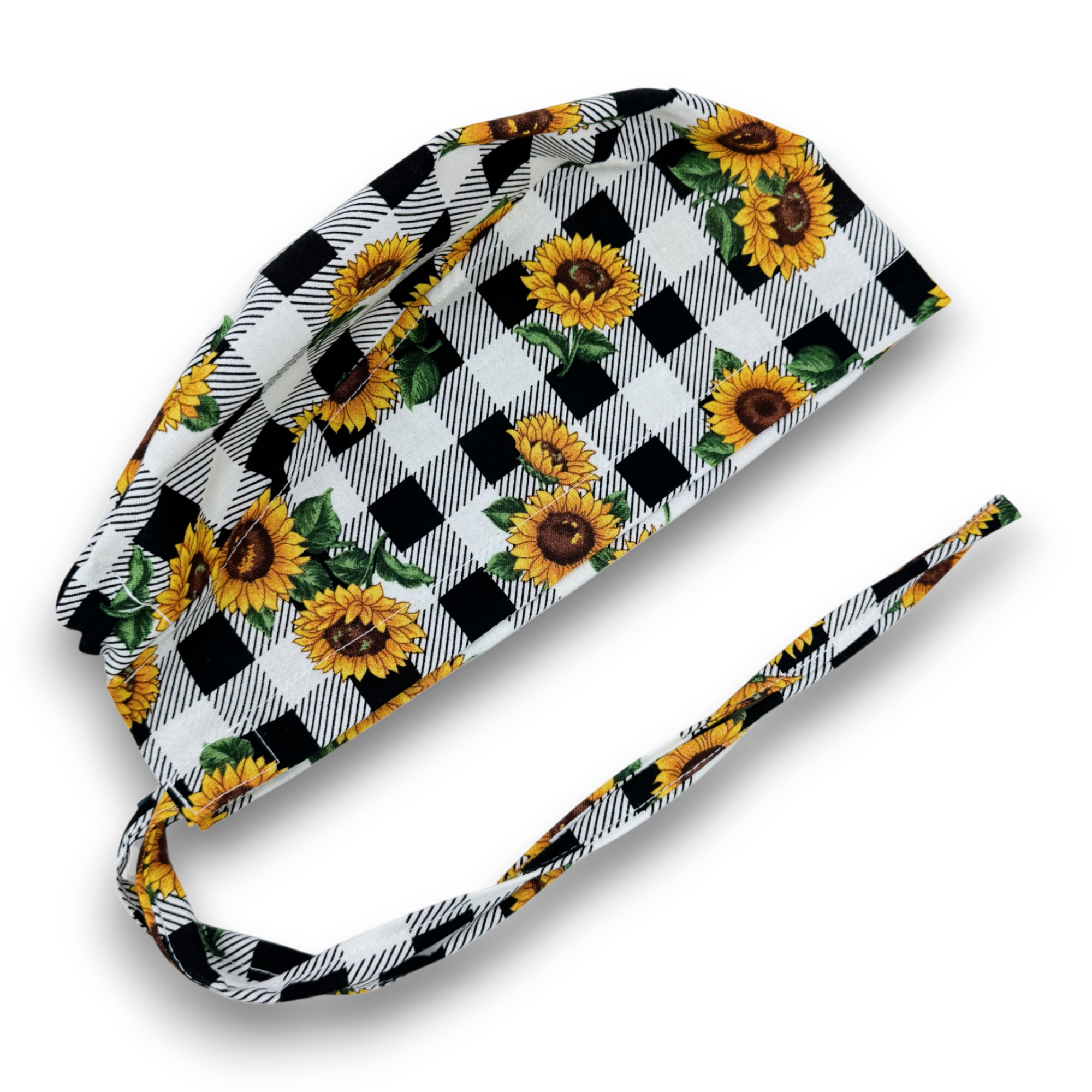 Sunflower Skull tie-back style surgical scrub cap for men by Paradise Caps.