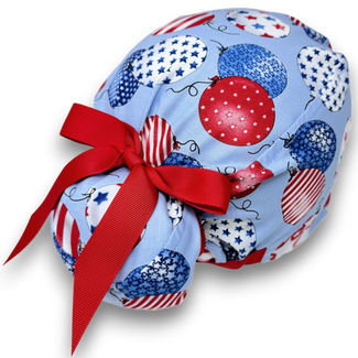 Balloon Euro scrub cap with ties for Women by Paradise Caps. Euro PLUS style.