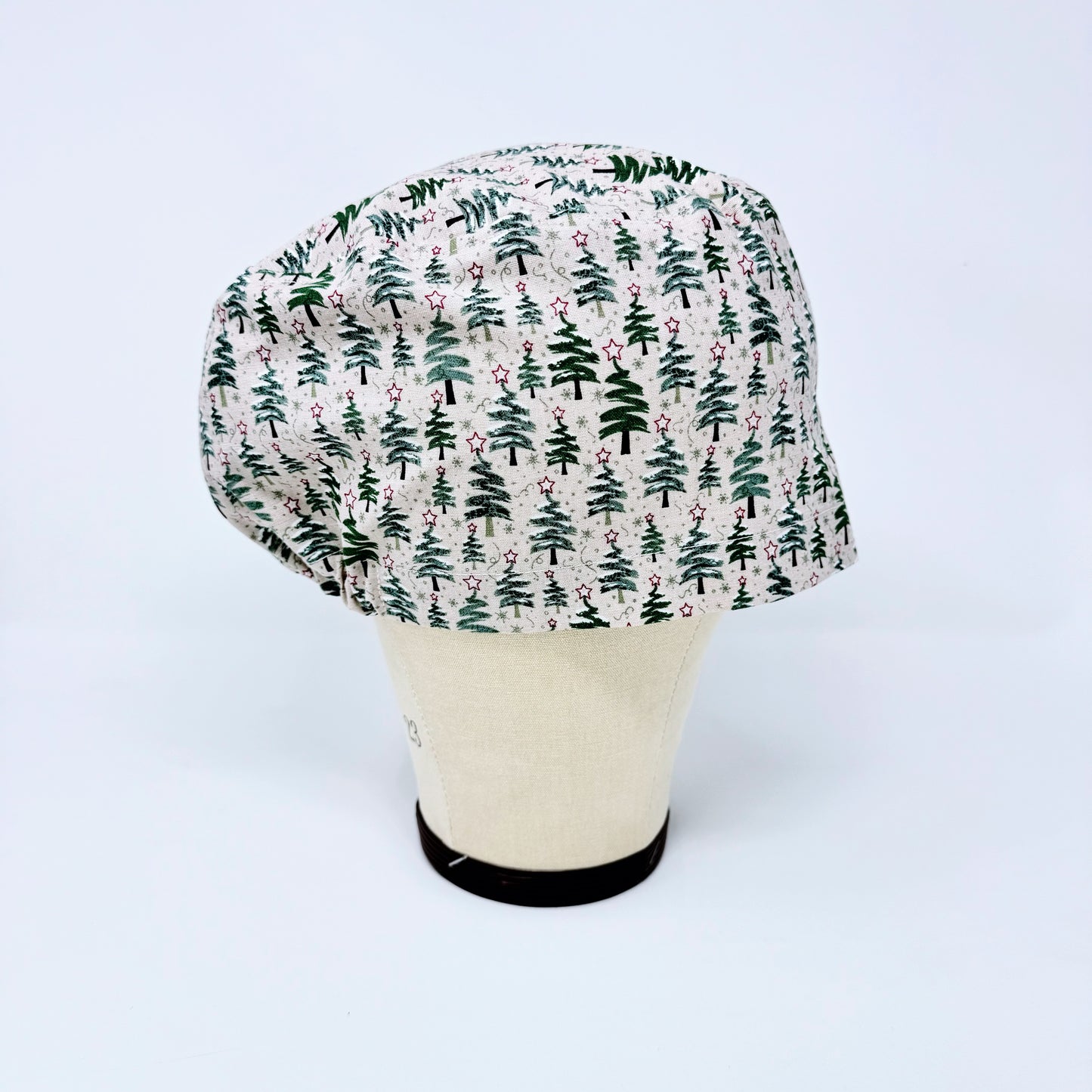 Christmas euro scrub cap. European style scrub hat. Christmas trees