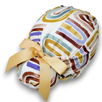 Rainbow Euro scrub cap with ties for Women by Paradise Caps. Euro PLUS style.