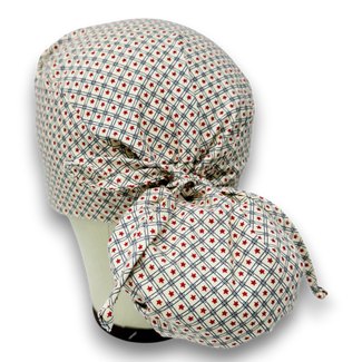Star Ponytail scrub cap for women with Satin Lined by Paradise Caps.