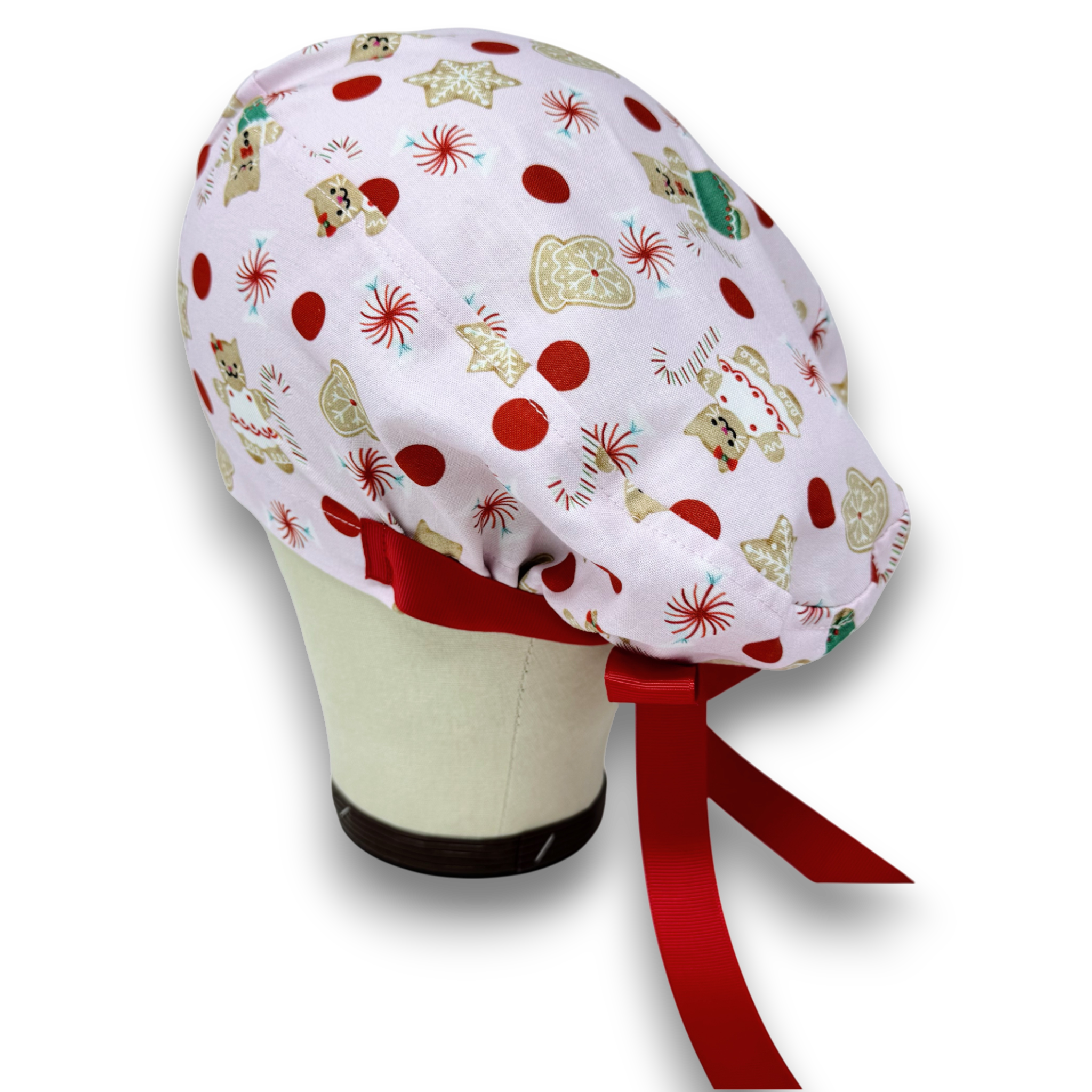 Gingerbread Euro scrub cap with ties for Women by Paradise Caps. Euro PLUS style.