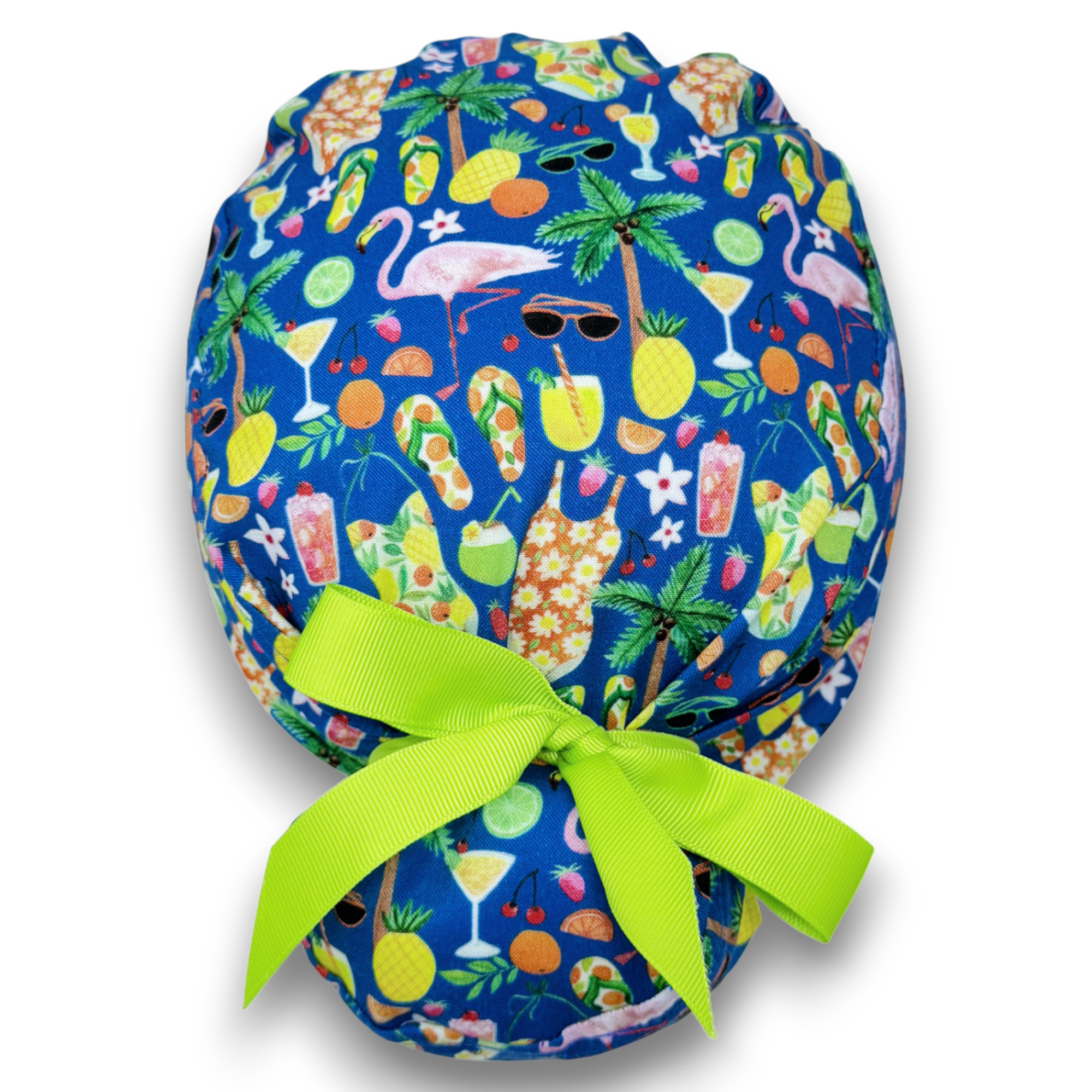 Summertime Euro scrub cap with ties for Women by Paradise Caps. Euro PLUS style.