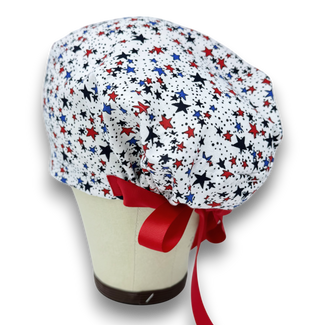 Star Euro scrub cap with ties for Women by Paradise Caps. Euro PLUS style.