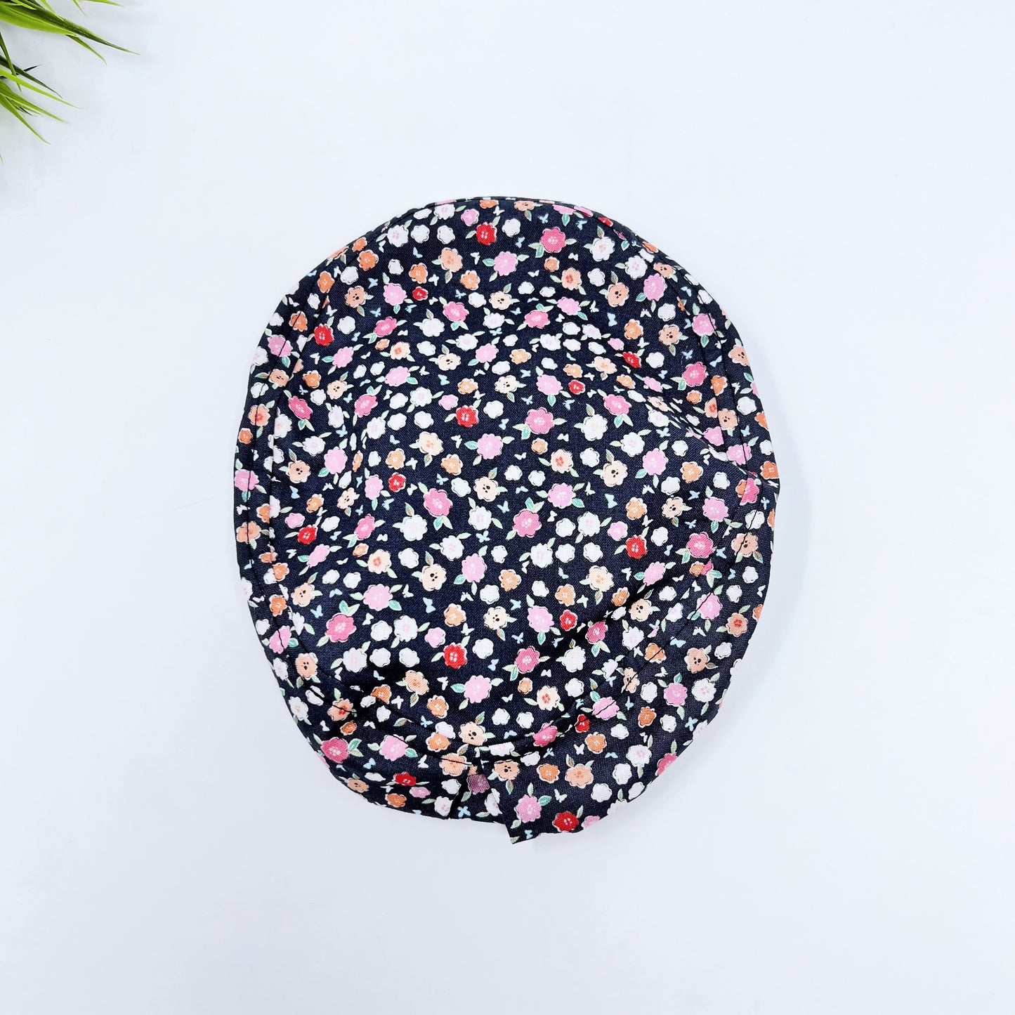 Flowerbed Euro Scrub Cap for Women, Surgical cap Satin Lined Option