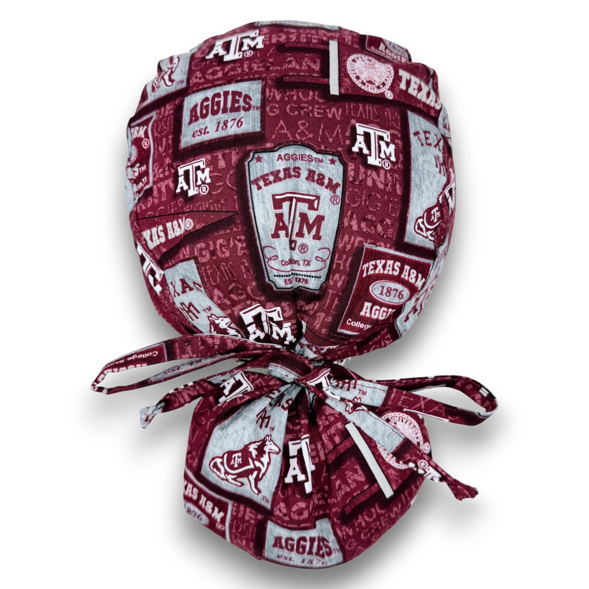 Texas Ponytail scrub cap for women with satin lined option by Paradise Caps.