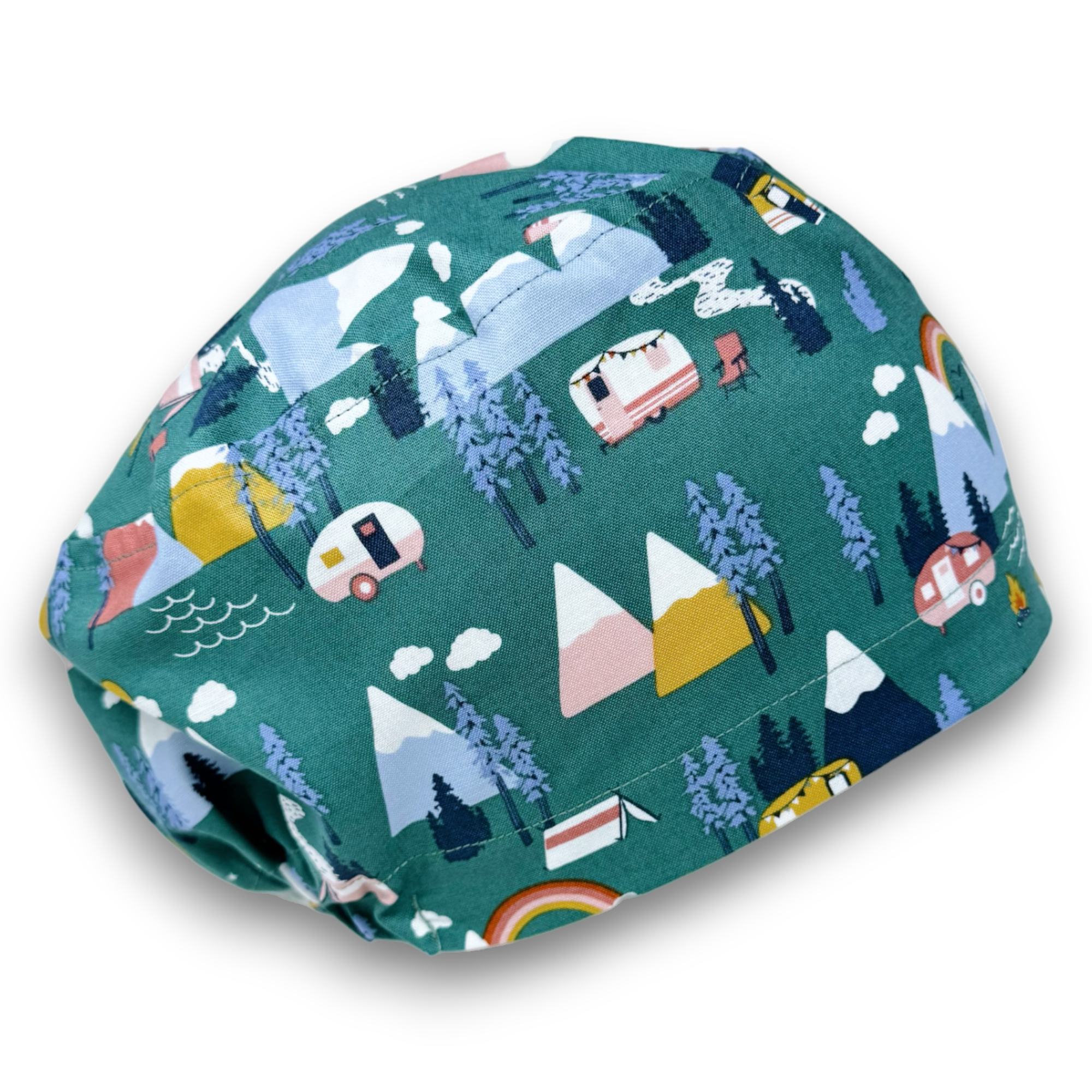 Camping Euro Scrub Cap for Women with Satin Lined Option by Paradise Caps.