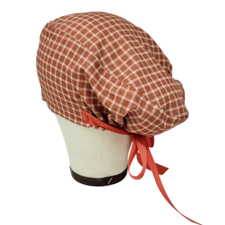 Rustic Check Euro scrub cap with ties for Women by Paradise Caps. Euro PLUS style.