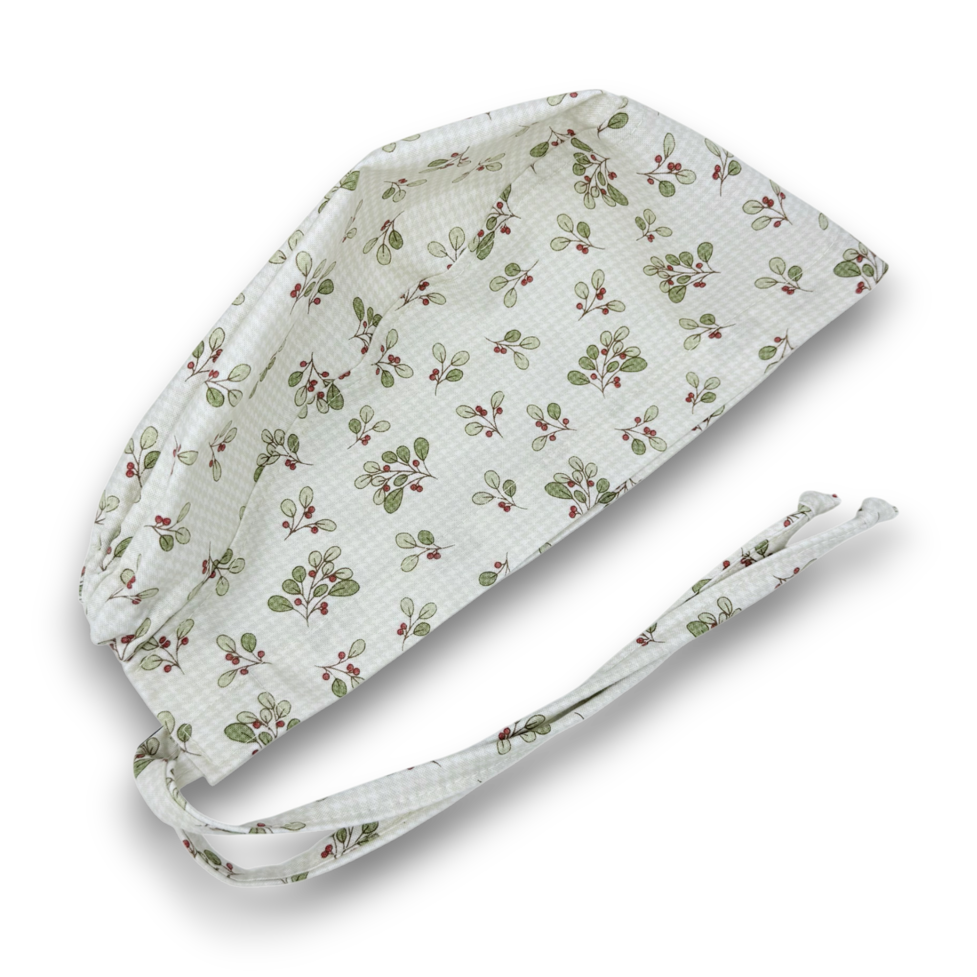 Winter Berry Skull tie-back style surgical scrub cap by Paradise Caps.