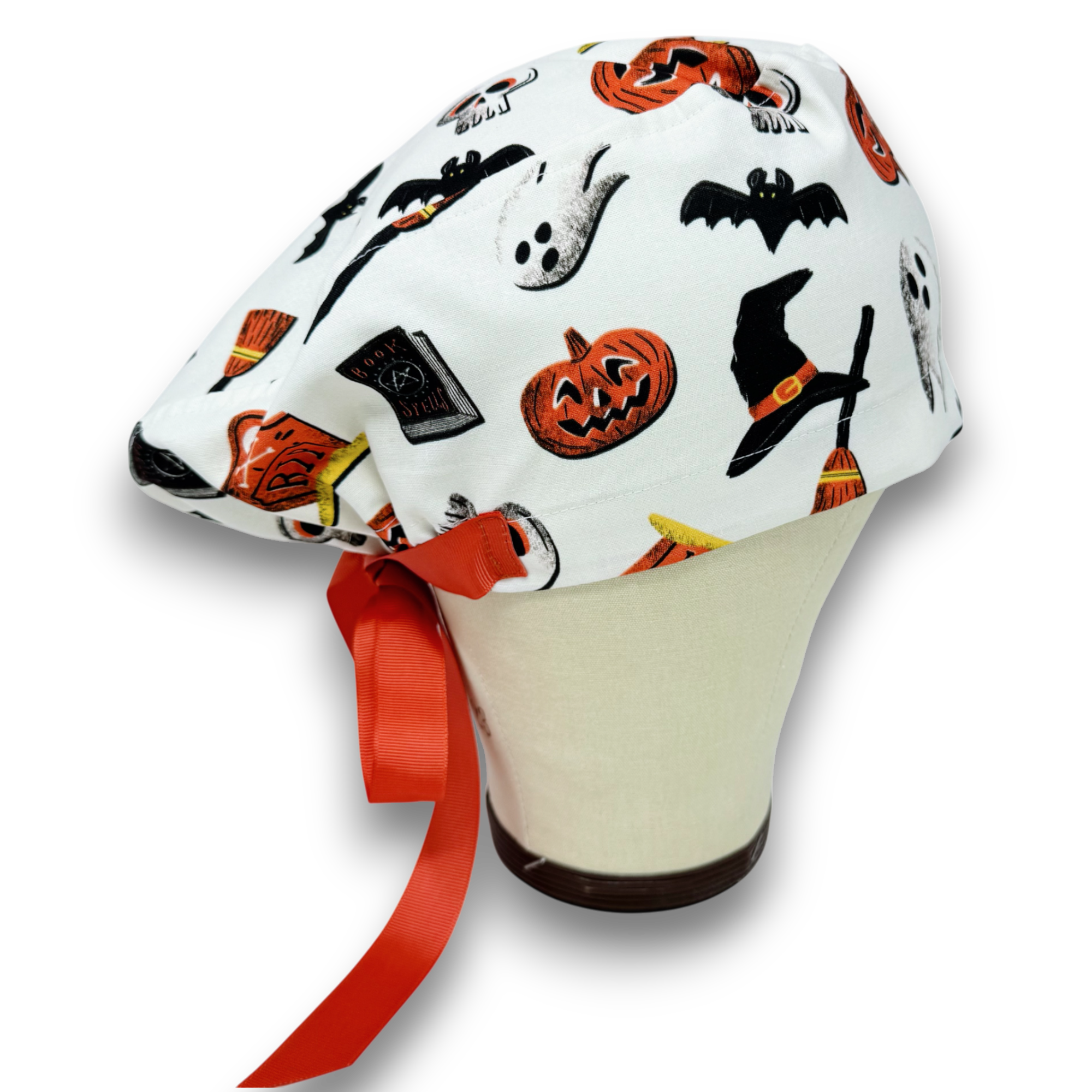 Spooky Euro scrub cap with ties for Women by Paradise Caps. Euro PLUS style.