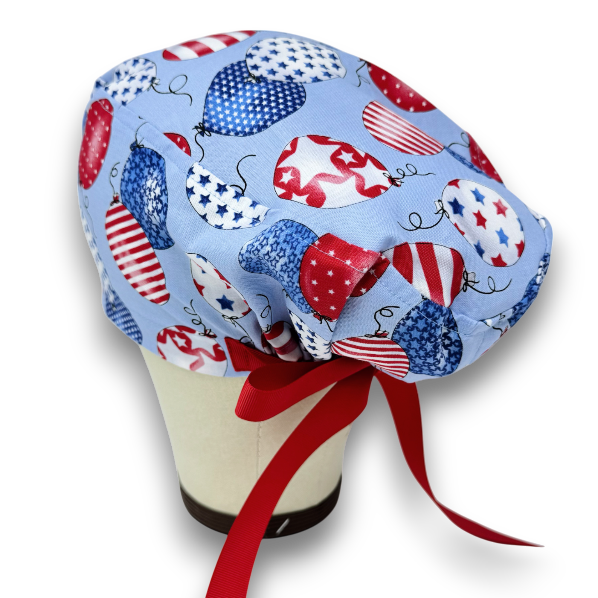 Balloon Euro scrub cap with ties for Women by Paradise Caps. Euro PLUS style.