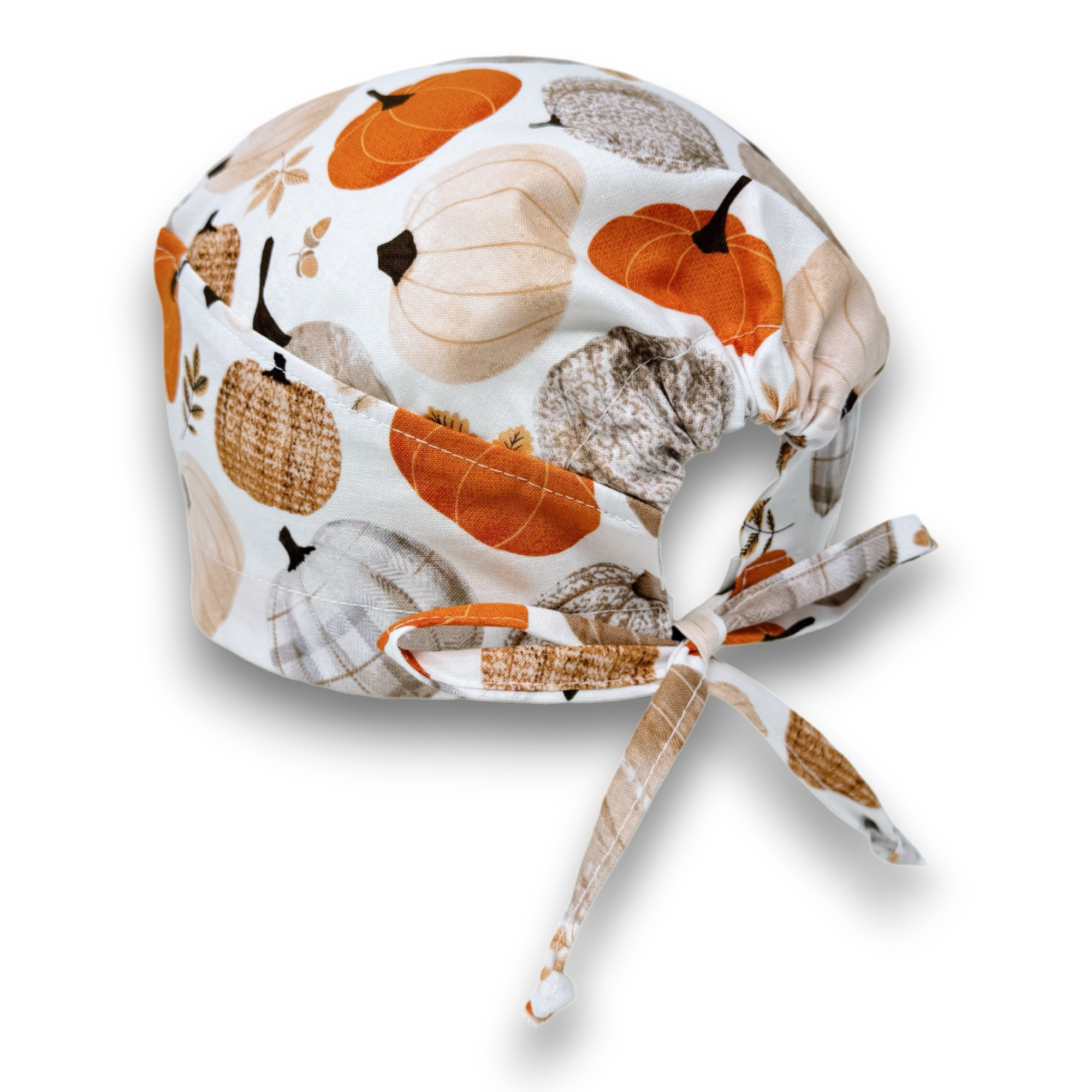 Pumpkin Men's Skull tie-back style surgical scrub cap by Paradise Caps.