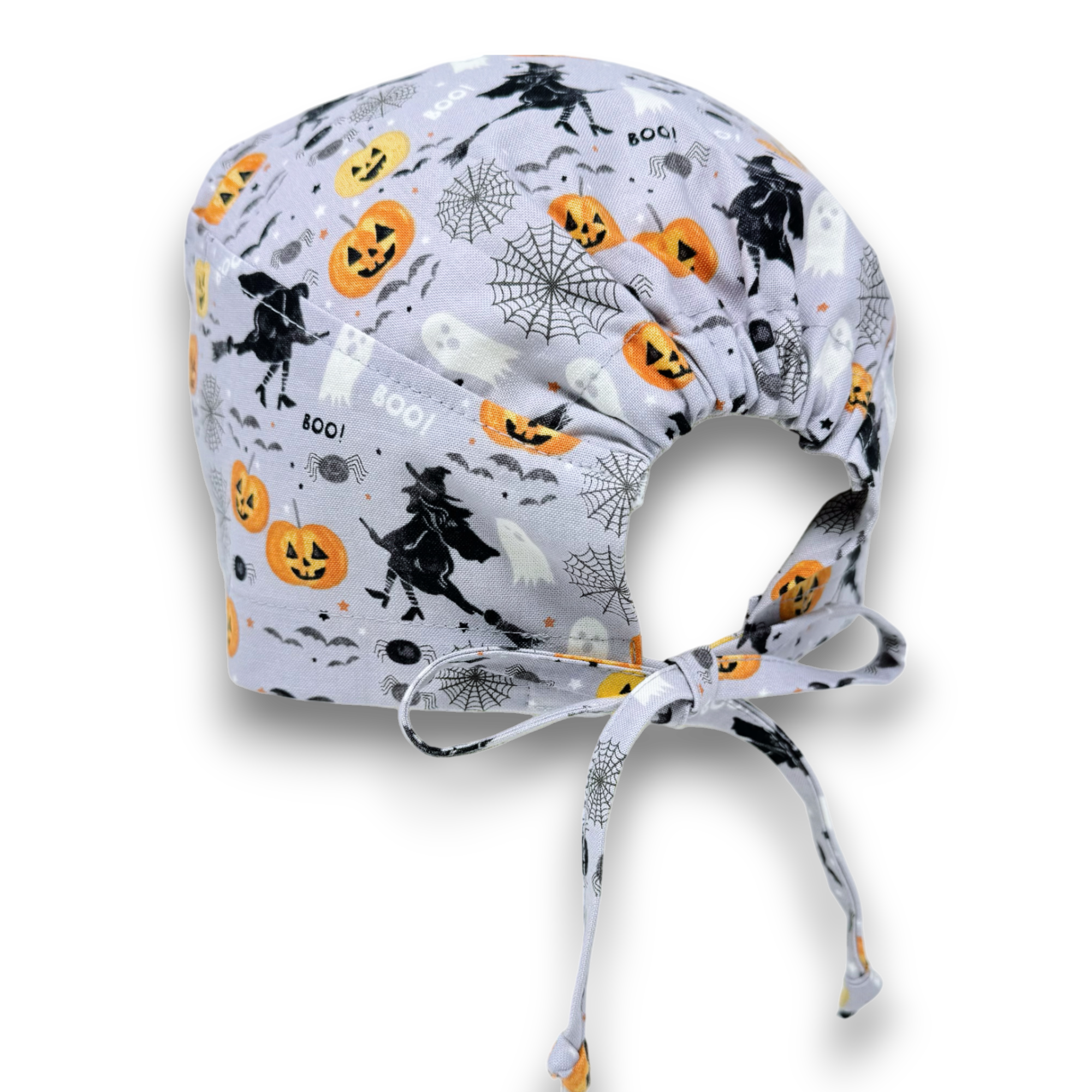 Halloween Skull tie-back style surgical scrub cap by Paradise Caps.