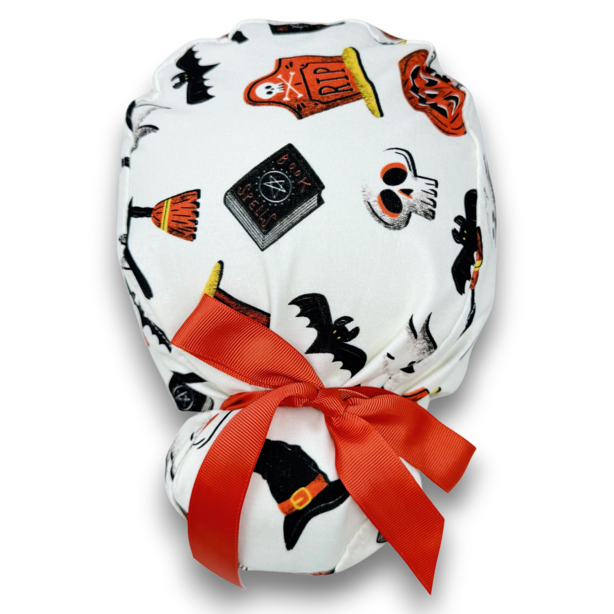Spooky Euro scrub cap with ties for Women by Paradise Caps. Euro PLUS style.